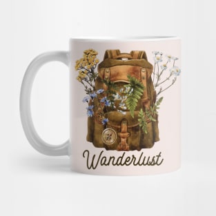 Wanderlust Floral Backpack Mug